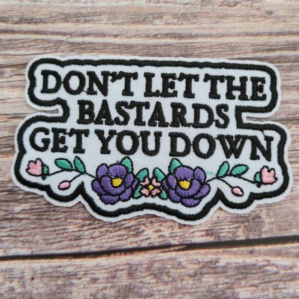Don't Let The Sob Get You Down Funny Floral Y2k Style Embroidered Iron on Patch